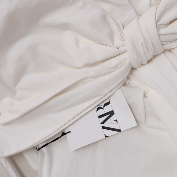 ZARA KNOTTED MINI SKIRT ZW COLLECTION WHITE S M L NWT - Picture 10 of 11
